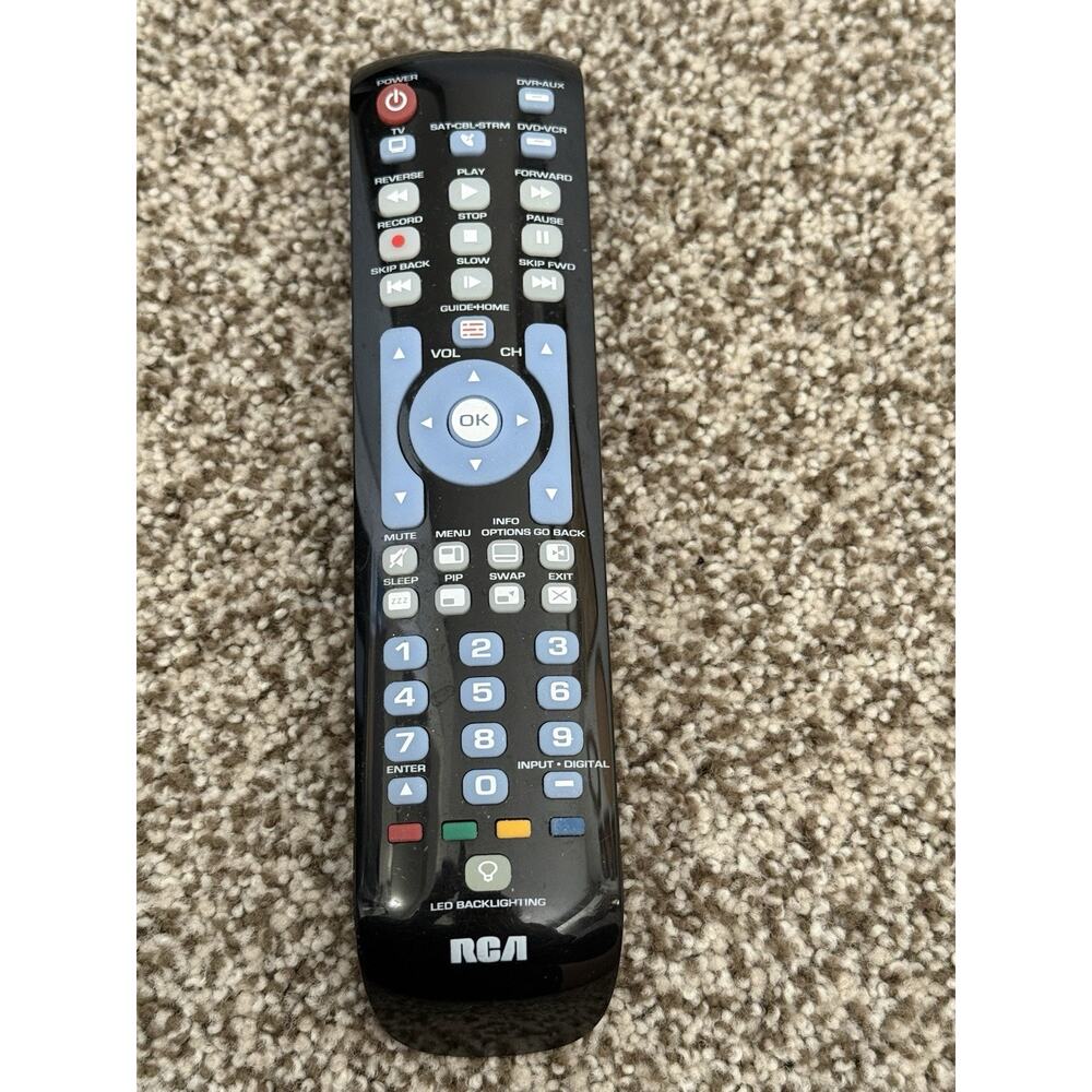 RCA RCRN06GR Universal 6 Device Remote Control with Blue Backlit Keypad
